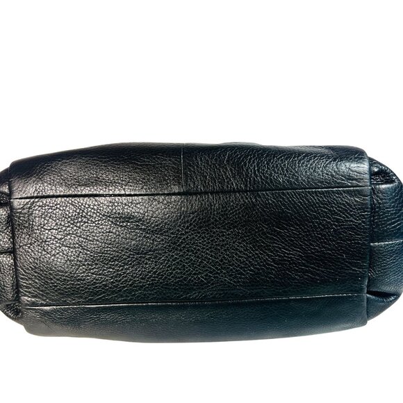 Coach Black Leather Double-Zip Satchel Cross Body Bag two Handles 2014 Madison - Picture 3 of 12